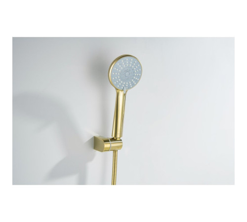 Смеситель для ванны Aquanet Oberon с душевым набором 3jet шлифованное золото AQ1249BG