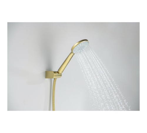 Смеситель для ванны Aquanet Oberon с душевым набором 3jet шлифованное золото AQ1249BG