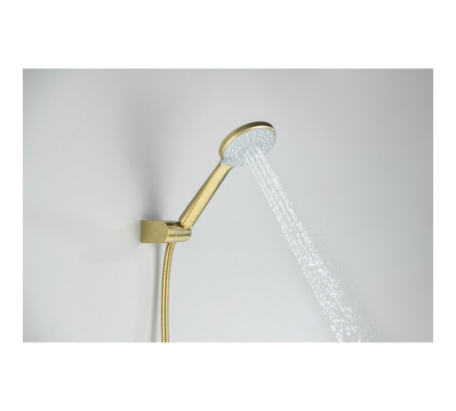 Смеситель для ванны Aquanet Oberon с душевым набором 3jet шлифованное золото AQ1249BG