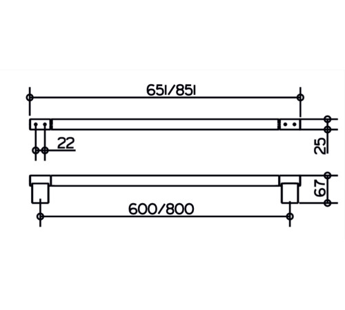 Полотенцедержатель KEUCO PLAN 800 мм черный матовый 14901370800