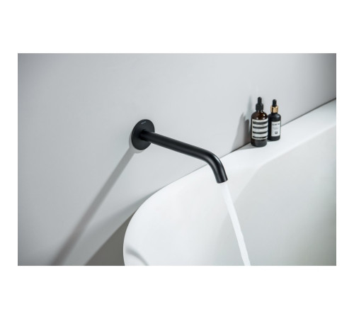 Излив для ванны Aquanet Европа 220 мм матовый черный AQ1341MB