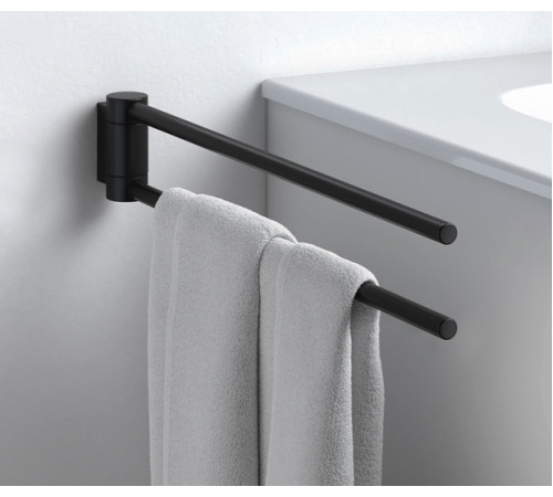 Полотенцедержатель KEUCO PLAN двойной поворотный 300 мм черный матовый 14919370000
