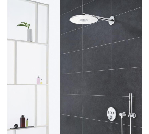 Верхний душ с кронштейном 430 мм GROHE Rainshower 310 SmartActive белая луна 26475LS0