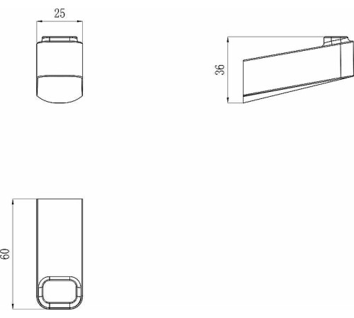 Крючок одинарный RAVAK 10° TD 110.20 черный X07P555