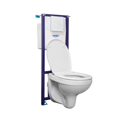 Комплект инсталляция с унитазом Santek Альфа комфорт сиденье микролифт белая панель 1.3816.4.S00.00B.2