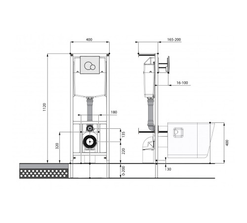 Комплект инсталляция с унитазом Santek Альфа комфорт сиденье микролифт белая панель 1.3816.4.S00.00B.2