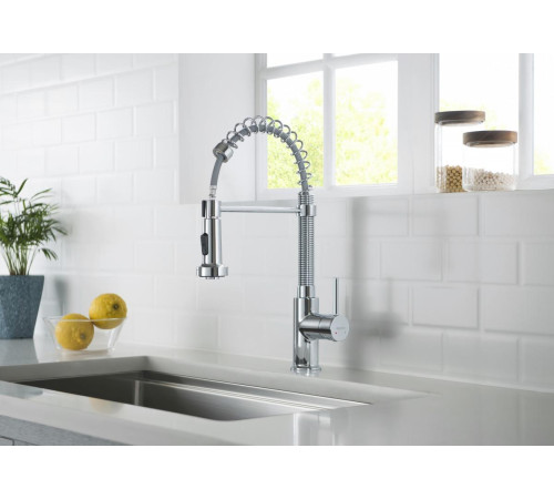 Смеситель для кухни Aquanet Европа профессиональный 2 jet хром AQ1387CR