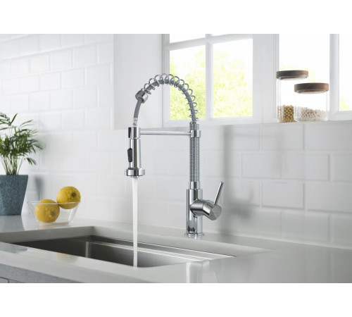 Смеситель для кухни Aquanet Европа профессиональный 2 jet хром AQ1387CR