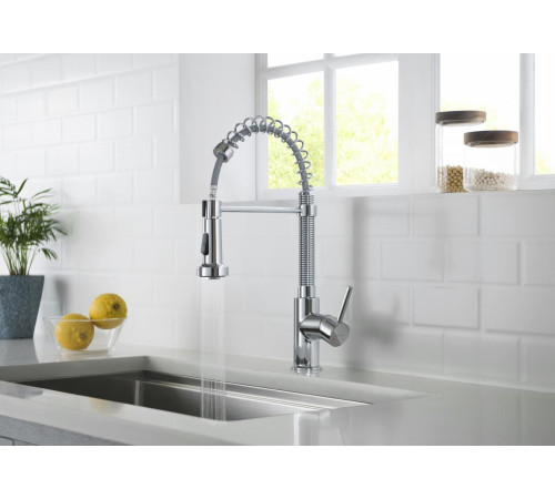 Смеситель для кухни Aquanet Европа профессиональный 2 jet хром AQ1387CR