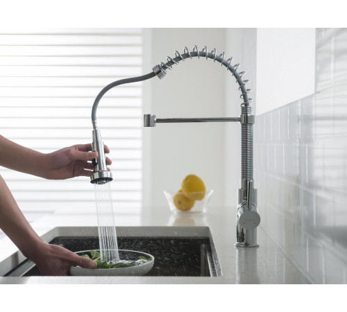 Смеситель для кухни Aquanet Европа профессиональный 2 jet хром AQ1387CR