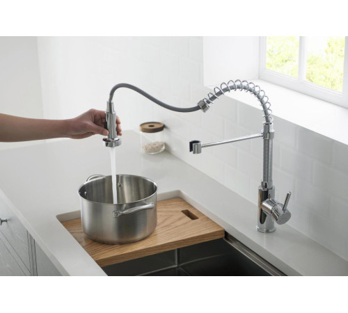 Смеситель для кухни Aquanet Европа профессиональный 2 jet хром AQ1387CR