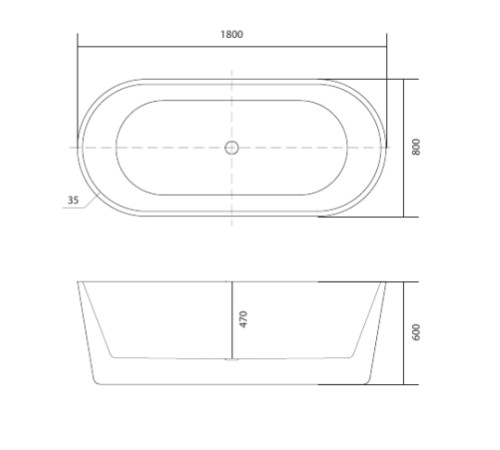 Ванна акриловая отдельностоящая Aquanet ОВО 1800x800x600 мм со сливом и ножками AQ-99880