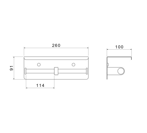 Бумагодержатель двойной с полкой Aquanet ОБЕРОН шлифованное золото AQ4909BG