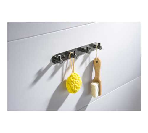 Планка с 4 крючками Aquanet Europa оружейная сталь AQ4123BGM