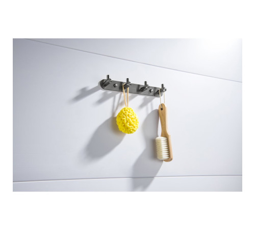 Планка с 4 крючками Aquanet Europa оружейная сталь AQ4123BGM