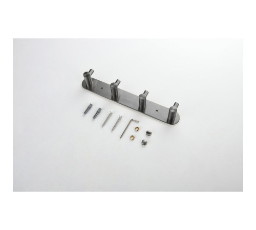 Планка с 4 крючками Aquanet Europa оружейная сталь AQ4123BGM