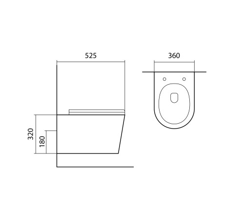 Унитаз подвесной безободковый Aquatek Вега 525х360х320 мм с сиденьем микролифт матовый белый AQ1905-MW