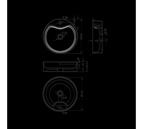 Умывальник накладной Sanita Luxe Best Shelf 43 см Белый WB.CT/Best/43-C.Shelf/WHT.G/S1