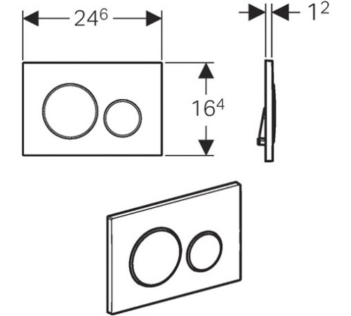 Клавиша смыва Geberit Sigma20 двойной смыв белый/золото 115.882.KK.1