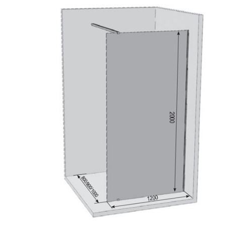 Душевая перегородка RAVAK Walk-In Wall 1200x2000 мм профиль блестящий Transparent GW9WG0C00Z1