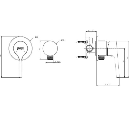 Смеситель для душа встраиваемый Jacob Delafon Elate со шланговым подсоединением E25754-CP
