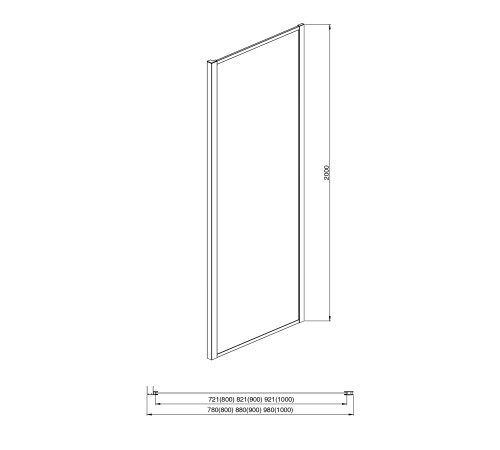 Душевая стенка Aquanet Aria неподвижная 900x2000 мм хром прозрачное стекло AQ ARI WA 09020CH