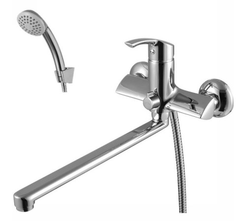 Смеситель универсальный Lemark Strike с плоским изливом 300 мм и аксессуарами хром LM1151C