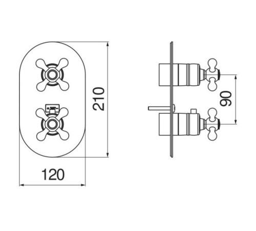 Смеситель термостатический Boheme Grazia на 2 потребителя внешняя часть бронза GRC5102BR