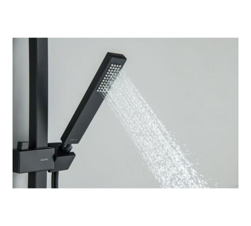Душевая система Aquanet Либра AQ2640MB со смесителем для ванны 300х200 мм матовый черный AQ2640MB
