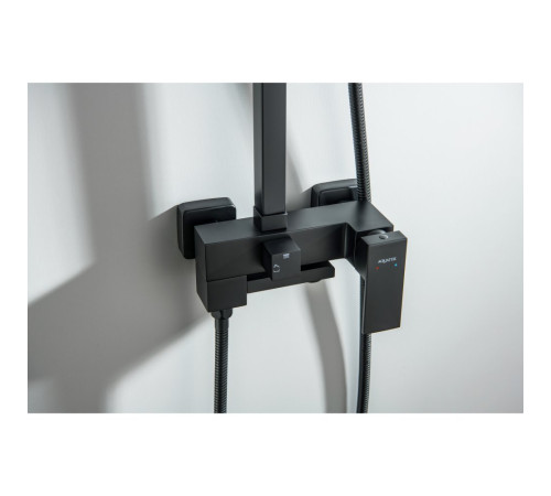 Душевая система Aquanet Либра AQ2640MB со смесителем для ванны 300х200 мм матовый черный AQ2640MB