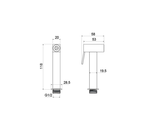 Гигиеническая лейка Aquanet хром AQ2058CR
