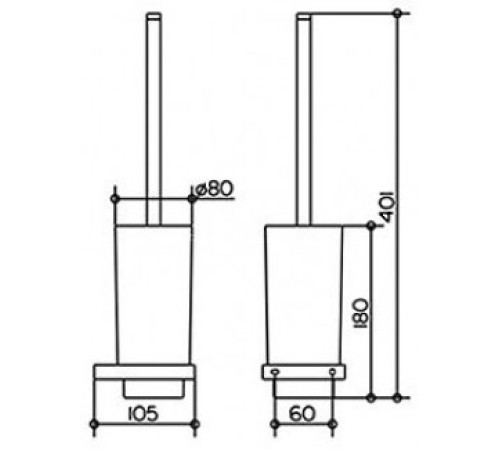 Туалетный гарнитур KEUCO EDITION 11 с хрустальной матовой колбой хром 11164019000