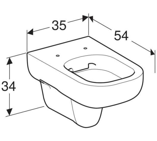 Унитаз подвесной Geberit Smyle безободковый Rimfree 54 см 500.210.01.1