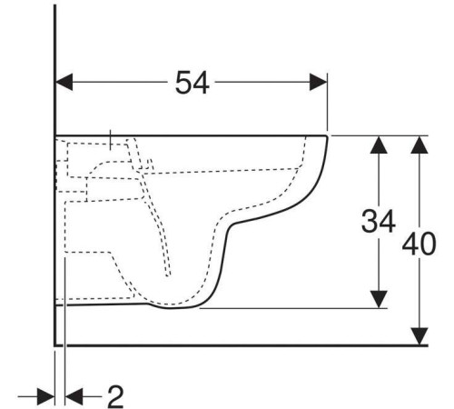 Унитаз подвесной Geberit Smyle безободковый Rimfree 54 см 500.210.01.1
