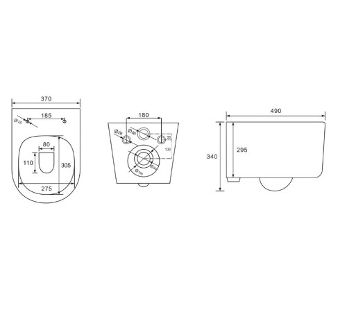 Комплект инсталляции 4 в 1 AQUATEK МИЯ-MB-020 (рама INS-0000020, крепеж KKI-0000002, клавиша KDI-0000020, унитаз AQ2004-MB soft-close) INS-0000020/KKI-0000002/KDI-0000020/AQ2004-MB