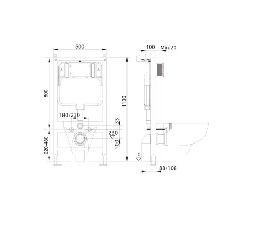 Комплект инсталляция с унитазом Aquatek Либерти 4 в 1 (INS-0000012, KKI-0000002, KDI-0000011, AQ1999T-00) ЛИБЕРТИ-011 4в1