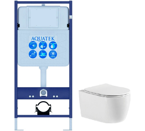 Комплект инсталляции с унитазом AQUATEK ЕВРОПА cm (рама INS-0000012, унитаз AQ1900-00 soft-close) ЕВРОПА cm