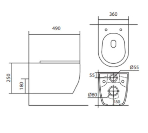 Комплект инсталляции с унитазом AQUATEK ЕВРОПА cm (рама INS-0000012, унитаз AQ1900-00 soft-close) ЕВРОПА cm