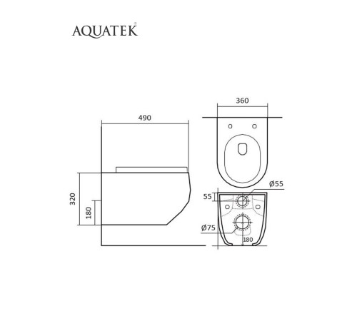 Комплект инсталляции с унитазом AQUATEK ЕВРОПА cm-017 4в1 (рама INS-0000012, клавиша KDI-0000017, унитаз AQ1900-00) ЕВРОПА cm-017 4в1