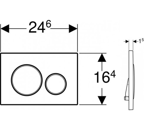 Клавиша смыва Geberit Sigma20 двойной смыв матовый хром 115.882.JQ.1