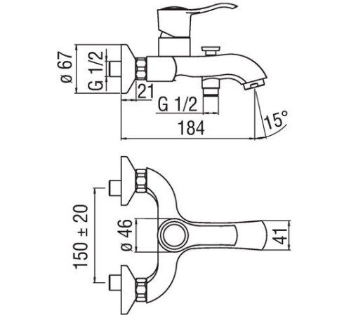 Смеситель для ванны TopZero Sofi SI98110/1CR