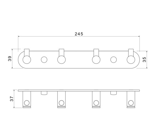 Планка с 4 крючками Aquanet Europa шлифованное золото AQ4123BG
