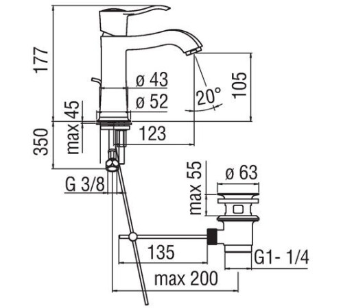 Смеситель для раковины TopZero Sofi бронза SI98118/1BR