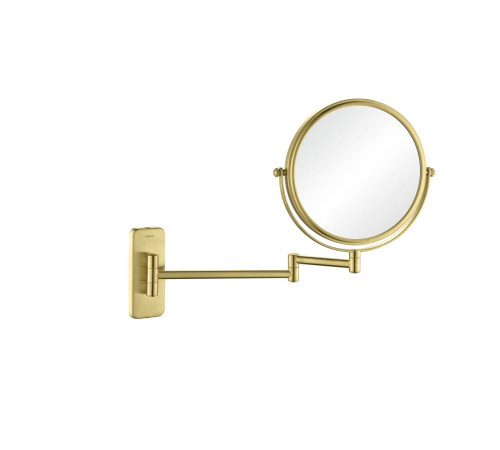 Зеркало косметическое настенное Aquanet 3x увеличение шлифованное золото AQ4910BG