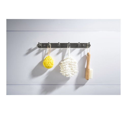 Планка с 6 крючками Aquanet Europa оружейная сталь AQ4124BGM