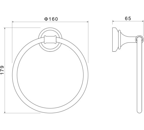 Полотенцедержатель кольцо Aquanet Классик хром AQ4512CR