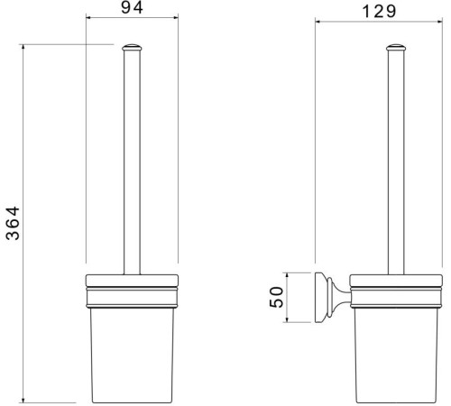 Ершик для унитаза Aquanet Классик матовый черный AQ4510MB