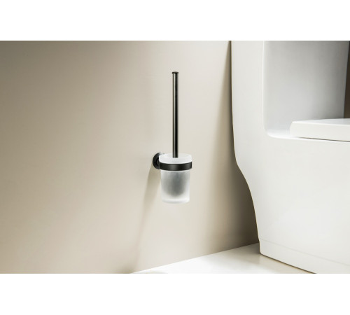 Ершик для унитаза Aquanet Классик матовый черный AQ4510MB