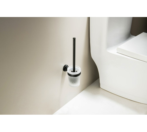 Ершик для унитаза Aquanet Классик матовый черный AQ4510MB