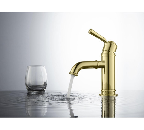 Смеситель для раковины Aquanet Классик без донного клапана полированное золото AQ1510PG